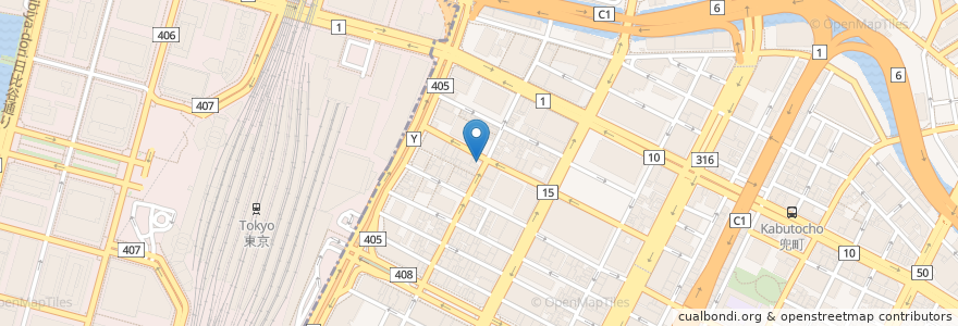 Mapa de ubicacion de 扇寿司 en Japão, Tóquio, 中央区.