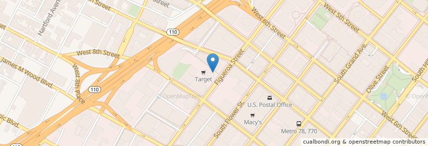 Mapa de ubicacion de Morton's The Steakhouse en Stati Uniti D'America, California, Los Angeles County, Los Angeles.