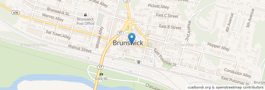 Mapa de ubicacion de da Silva - Simmons Karate en United States, Maryland, Frederick County, Brunswick.