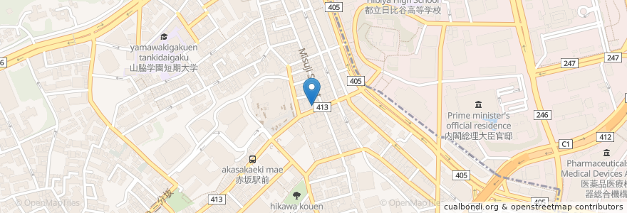 Mapa de ubicacion de Komoro Soba en Japão, Tóquio, 港区.