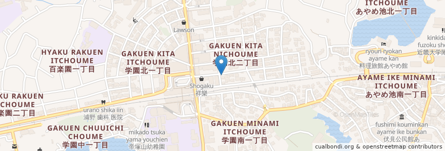 Mapa de ubicacion de 学園前 東 モーター プール en 日本, 奈良県, 奈良市.