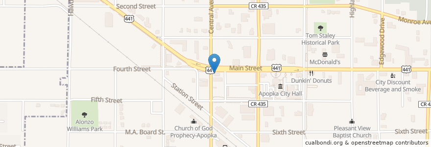 Mapa de ubicacion de Domino's Pizza en 미국, 플로리다주, Orange County, Apopka.