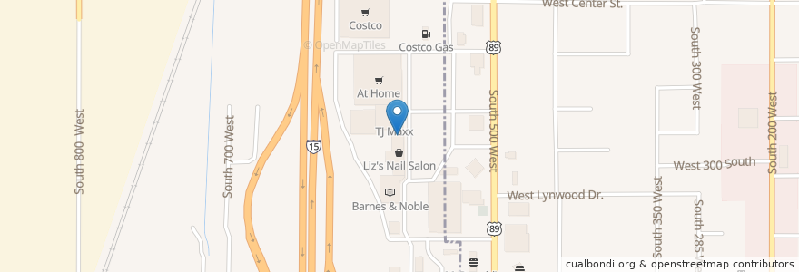 Mapa de ubicacion de Cafe Rio en Estados Unidos Da América, Utah, Davis County, Bountiful.