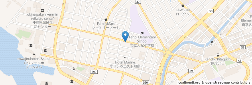 Mapa de ubicacion de カーエネクス en 日本, 沖縄県, 那覇市.