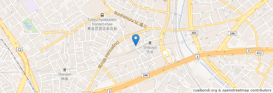 Mapa de ubicacion de morimoto en Japon, Tokyo, 渋谷区.