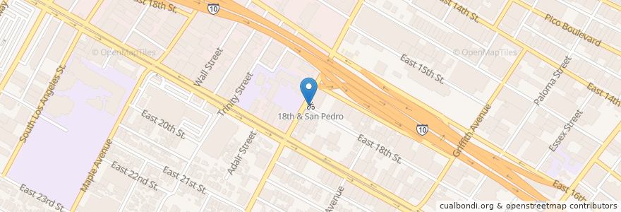 Mapa de ubicacion de 18th & San Pedro en Verenigde Staten, Californië, Los Angeles County, Los Angeles.