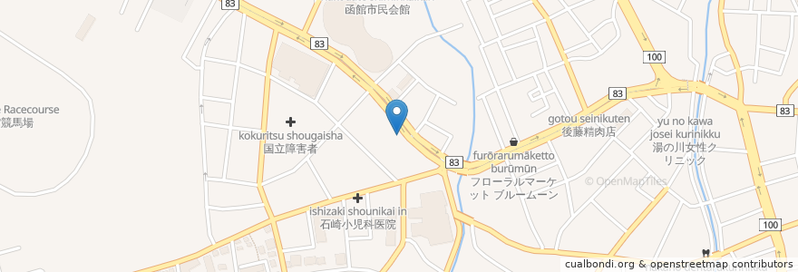 Mapa de ubicacion de 誓願寺 en Japan, Präfektur Hokkaido, 渡島総合振興局, 函館市.