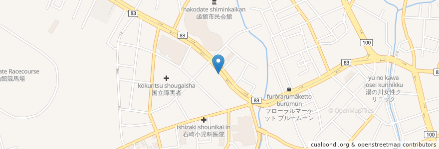 Mapa de ubicacion de 数 居酒屋 en Япония, Хоккайдо, Округ Осима, Хакодатэ.