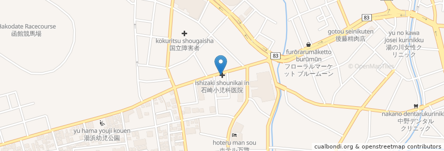 Mapa de ubicacion de 石崎小児科医院 en Japan, Präfektur Hokkaido, 渡島総合振興局, 函館市.