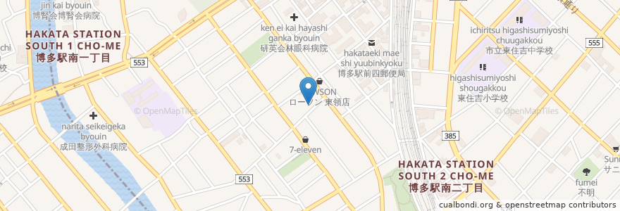 Mapa de ubicacion de Goldsign en 日本, 福岡県, 福岡市, 博多区.