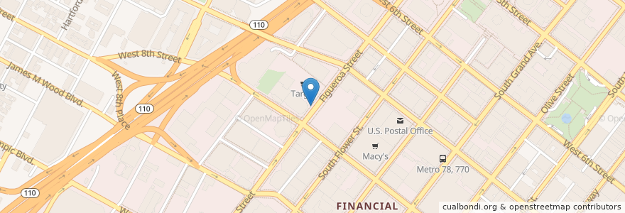 Mapa de ubicacion de Figueroa & 8th en 미국, 캘리포니아주, Los Angeles County, 로스앤젤레스.