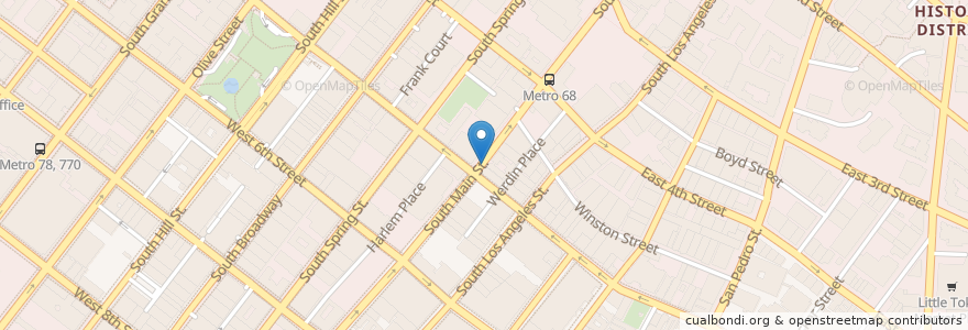 Mapa de ubicacion de Main & 5th en Vereinigte Staaten Von Amerika, Kalifornien, Los Angeles County, Los Angeles.