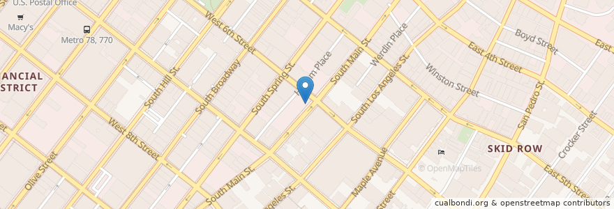 Mapa de ubicacion de Main & 6th en Amerika Birleşik Devletleri, Kaliforniya, Los Angeles County, Los Angeles.