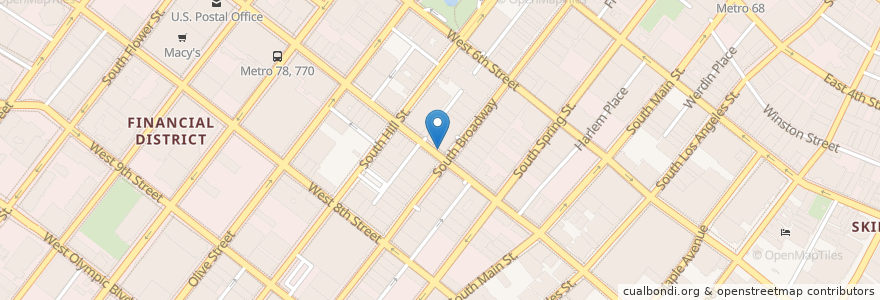 Mapa de ubicacion de 7th & Broadway en 미국, 캘리포니아주, Los Angeles County, 로스앤젤레스.