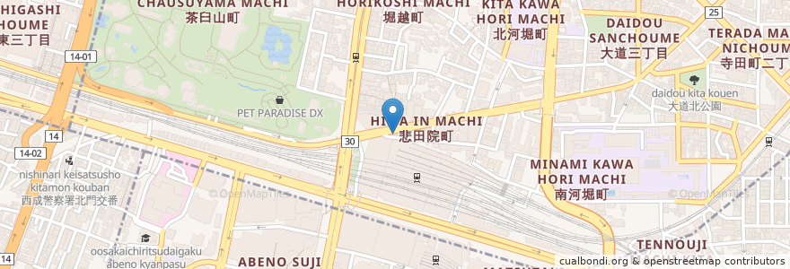 Mapa de ubicacion de ダイコクドラック en ژاپن, 大阪府, 大阪市, 天王寺区.
