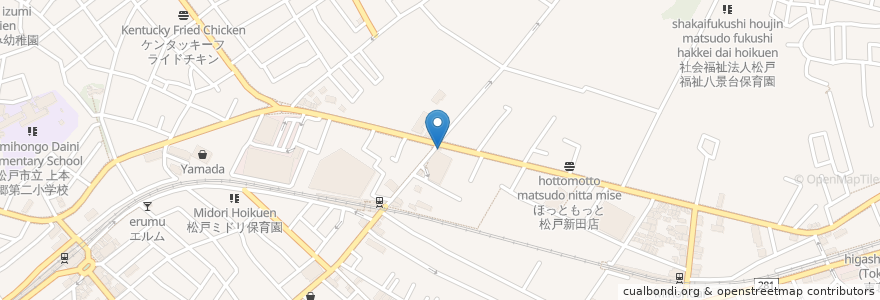 Mapa de ubicacion de αBank en Japon, Préfecture De Chiba, 松戸市.