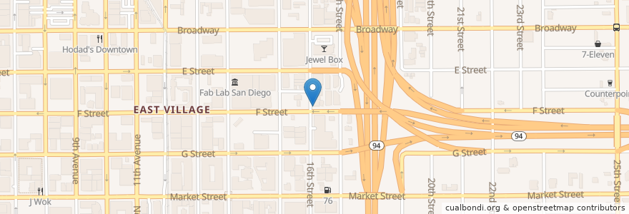 Mapa de ubicacion de The 94 Lounge en Vereinigte Staaten Von Amerika, Kalifornien, San Diego County, San Diego.