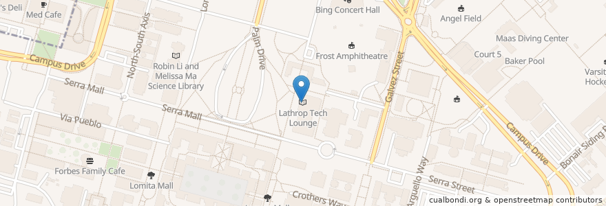 Mapa de ubicacion de Lathrop Tech Lounge en アメリカ合衆国, カリフォルニア州, Santa Clara County.