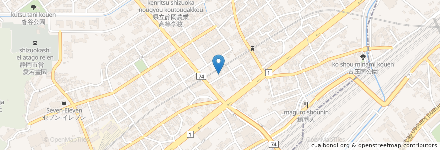 Mapa de ubicacion de 秋山医院 en 일본, 시즈오카현, 시즈오카시, 葵区, 駿河区.