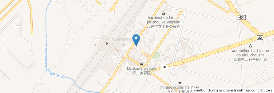 Mapa de ubicacion de 浜小家 en Япония, Аомори, Хатинохе.