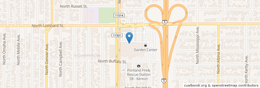 Mapa de ubicacion de Fred Meyer Pharmacy en Estados Unidos Da América, Oregon, Portland, Multnomah County.