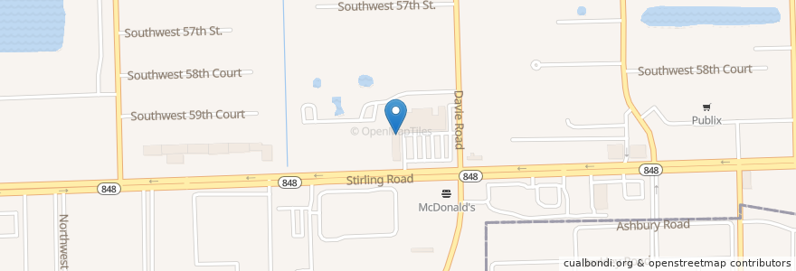 Mapa de ubicacion de Pho 79 en ایالات متحده آمریکا, فلوریدا, Broward County, Davie.