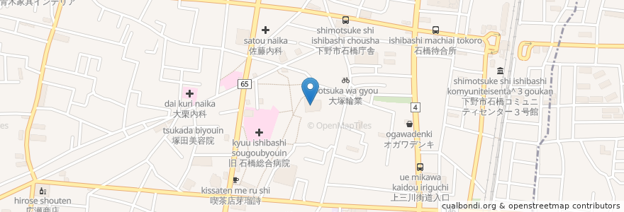 Mapa de ubicacion de カラオケＢａｎＢａｎ石橋店 en Japon, Préfecture De Tochigi, 下野市.