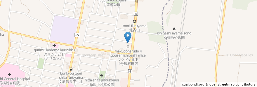 Mapa de ubicacion de レストランキャメル en Japón, Prefectura De Tochigi, 下野市.