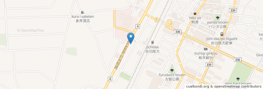 Mapa de ubicacion de 元祖もつ煮まるぶん en Japan, Präfektur Tochigi, 下野市.