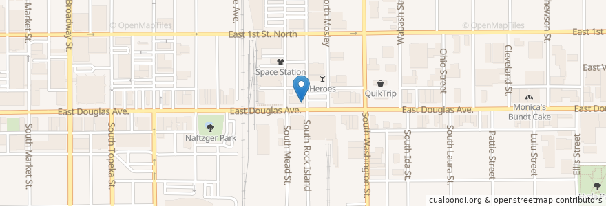Mapa de ubicacion de Emerson Biggin's en États-Unis D'Amérique, Kansas, Sedgwick County, Wichita.