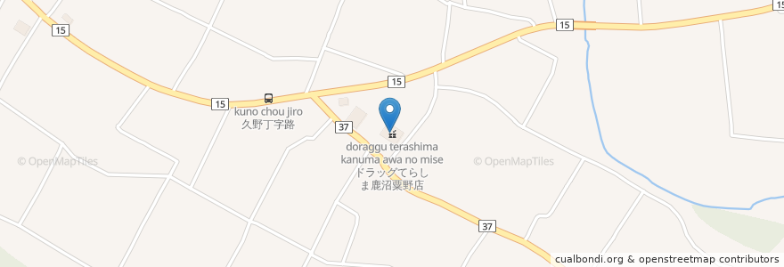 Mapa de ubicacion de ドラッグてらしま鹿沼粟野店 en 日本, 栃木県, 鹿沼市.