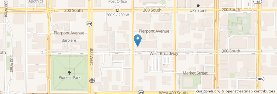 Mapa de ubicacion de P.F. Chang's en Amerika Syarikat, Utah, Salt Lake County, Salt Lake City.