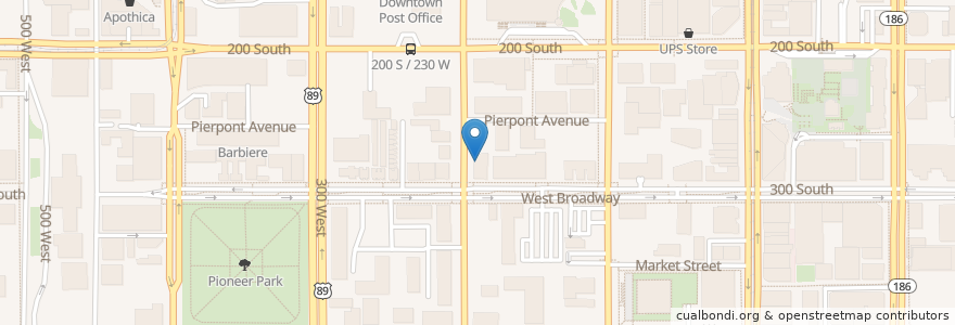 Mapa de ubicacion de Zest Kitchen & Bar en アメリカ合衆国, ユタ州, Salt Lake County, Salt Lake City.