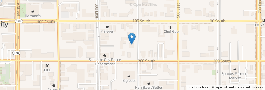 Mapa de ubicacion de Free Wheeler Pizza en Amerika Birleşik Devletleri, Utah, Salt Lake County, Salt Lake City.
