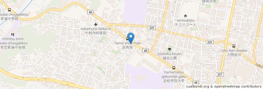 Mapa de ubicacion de 杉浦内科 en 日本, 静冈县, 浜松市, 中区.