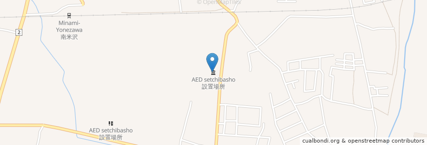 Mapa de ubicacion de AED設置場所 en 日本, 山形県, 米沢市.