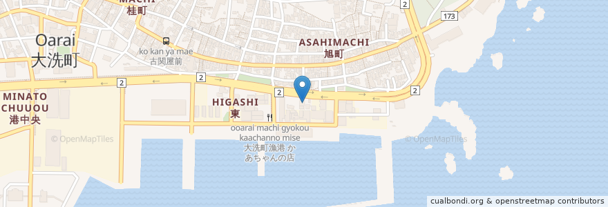 Mapa de ubicacion de カキ小屋 2号館 en Япония, Ибараки, 東茨城郡, 大洗町.