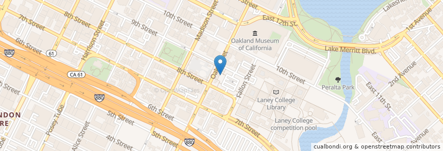 Mapa de ubicacion de Lake Merritt Bike Link Parking en United States, California, Alameda County, Oakland.