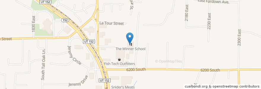 Mapa de ubicacion de The Winner School en Stati Uniti D'America, Utah, Salt Lake County, Holladay.