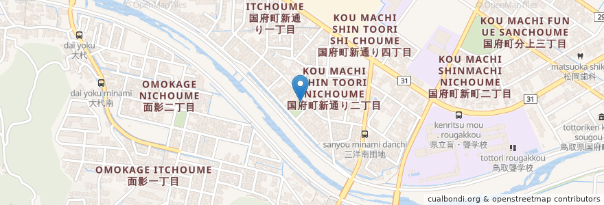 Mapa de ubicacion de 新通り東扇町公民館 en 日本, 鳥取県, 鳥取市.