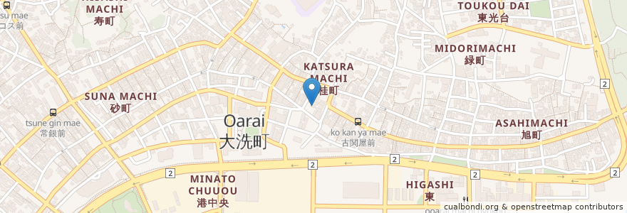Mapa de ubicacion de 古民家居酒屋 しゅんさい en Japan, Präfektur Ibaraki, 東茨城郡, 大洗町.