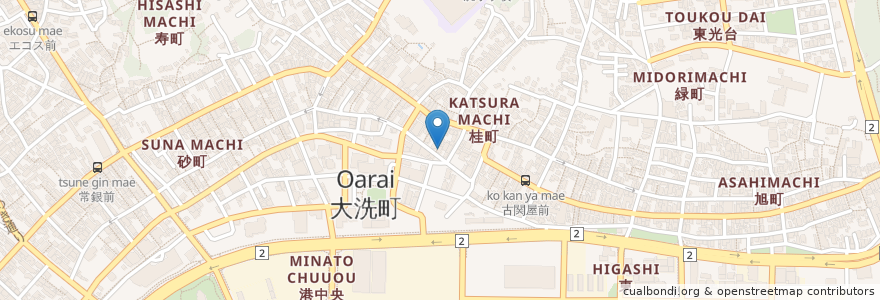 Mapa de ubicacion de 干物・貝類 炭火炙り焼き 七輪 en Japan, 茨城県, 東茨城郡, 大洗町.