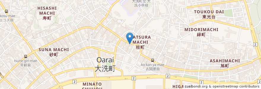 Mapa de ubicacion de Waonお客様駐車場 en Japon, Préfecture D'Ibaraki, 東茨城郡, 大洗町.