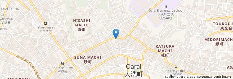 Mapa de ubicacion de 一家不動産 専用駐車場 en 일본, 이바라키현, 東茨城郡, 大洗町.