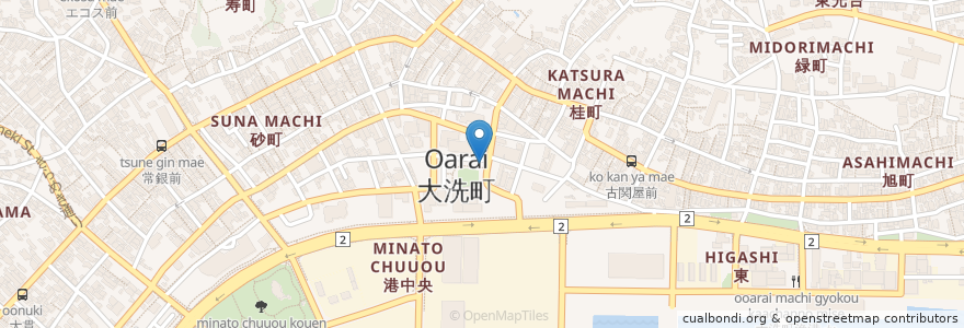 Mapa de ubicacion de 常陽銀行 en Japonya, 茨城県, 東茨城郡, 大洗町.
