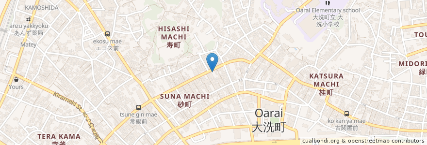 Mapa de ubicacion de 大進 専用駐車場 en Japan, Präfektur Ibaraki, 東茨城郡, 大洗町.