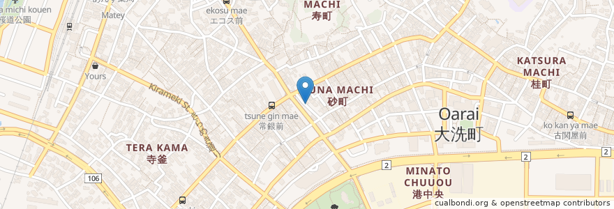 Mapa de ubicacion de けいちゃん en Japonya, 茨城県, 東茨城郡, 大洗町.