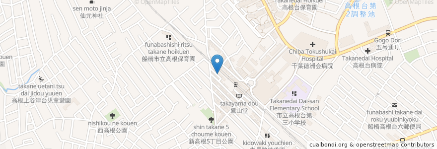 Mapa de ubicacion de おばら亭 en 日本, 千葉県, 船橋市.