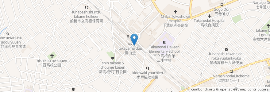 Mapa de ubicacion de らーめん 寺子屋 伍陣 en Japan, Präfektur Chiba, 船橋市.