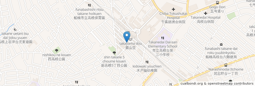 Mapa de ubicacion de タイレストラン ソンクラン en اليابان, 千葉県, 船橋市.